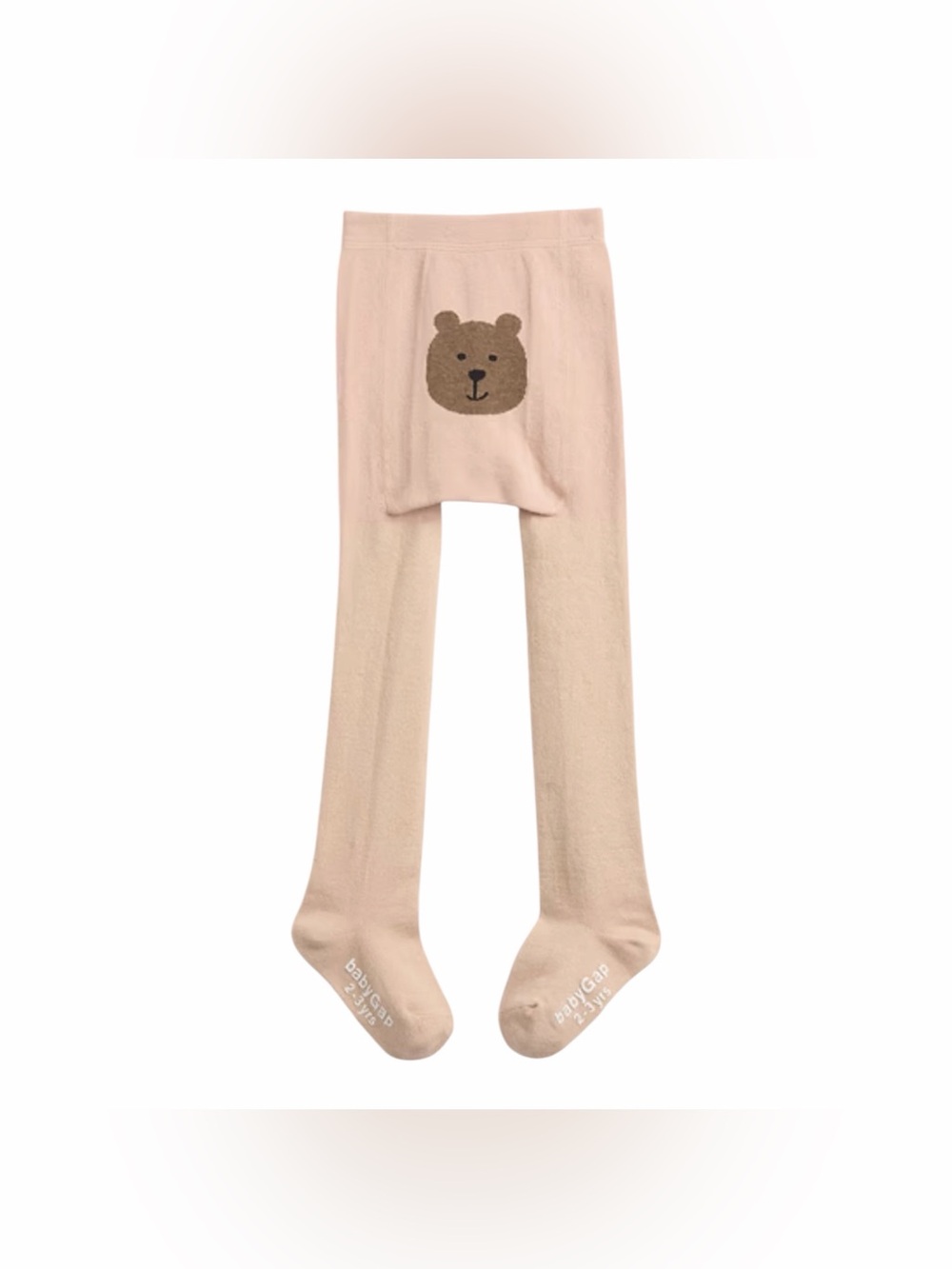 Baby Gap Champagne Glitter Bear Tights, Size 12-24 Months, NEW
